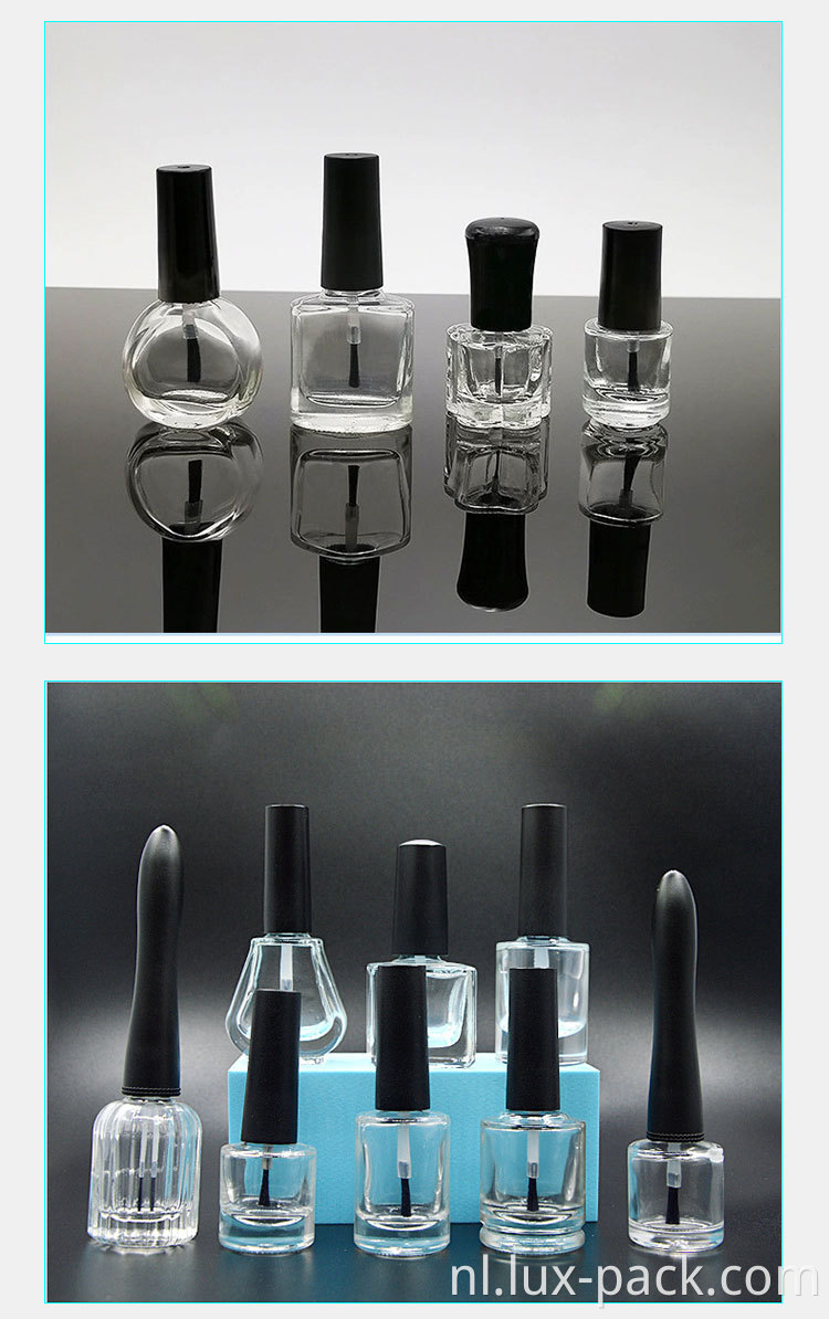 3/5/7/10/10/12/15 ml fabrikant aangepaste lege glas UV nagellakfles met borstel